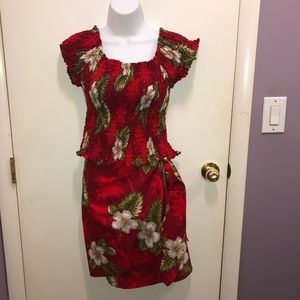 2/$15 Tropical print sarong wrap & top (2 pc set)